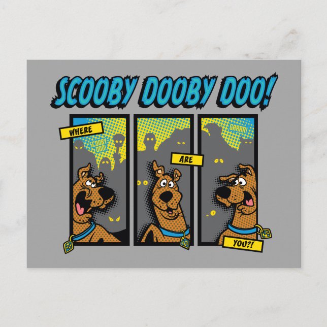 Postal Scooby-Doo ¿Dónde Están Los Paneles De Cómic? (Anverso)