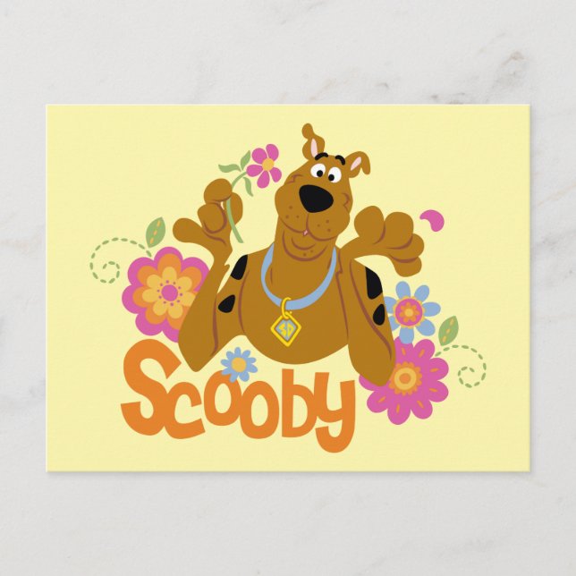 Postal Scooby-Doo En Flores (Anverso)