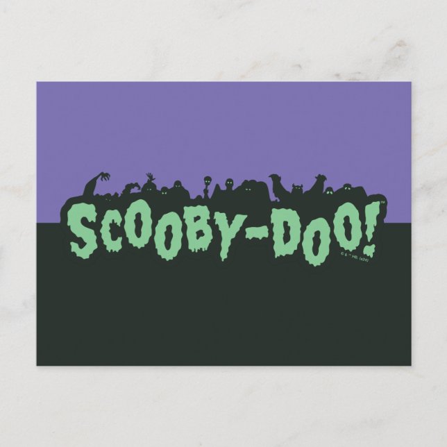 Postal ¡Scooby-Doo! Logotipo de silueta de monstruos (Anverso)