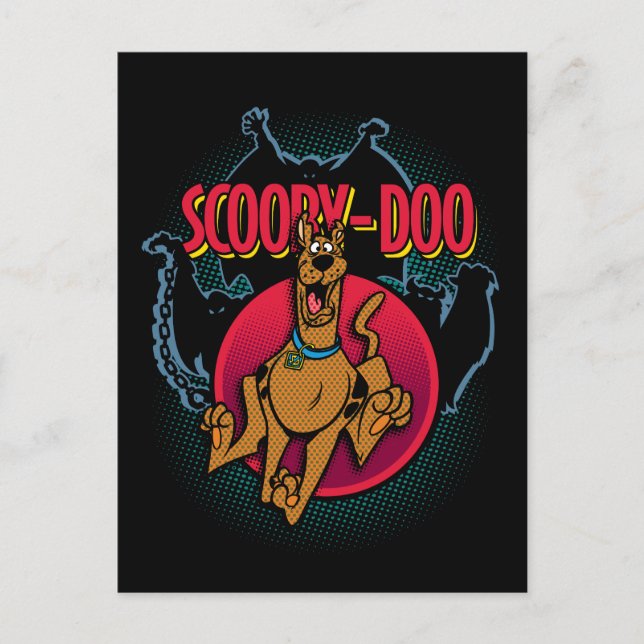 Postal Scooby-Doo Running From Ghosts Graphic (Anverso)