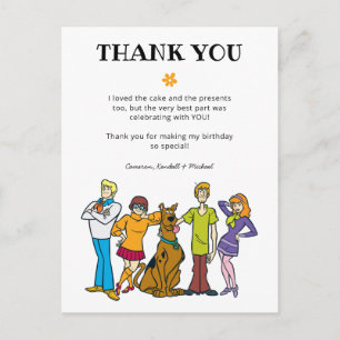 Postal Scooby-Doo y la pandilla Gracias por cumpleaños