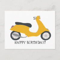 Scooter amarillo lindo FELIZ CUMPLEAÑOS PERSONALIZ