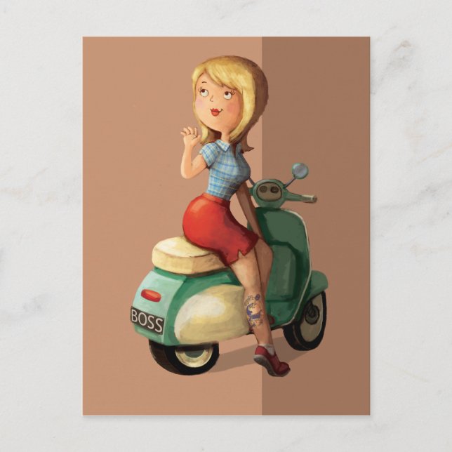 Postal Scooter Chica (Anverso)