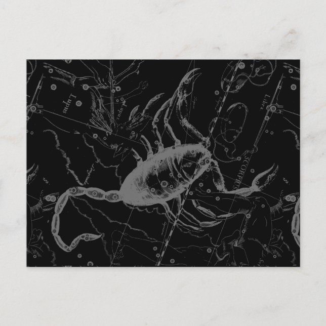 Postal Scorpio Constellation Hevelius alrededor de 1690 e (Anverso)