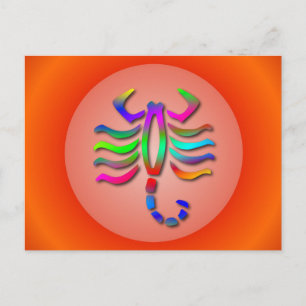 Postal Scorpio Estrella zodiaca firmar imagen arcoiris