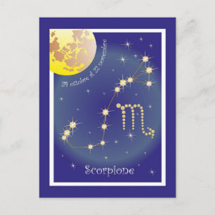 Postal Scorpione 24 ottobre al 22 novembre Postkarte
