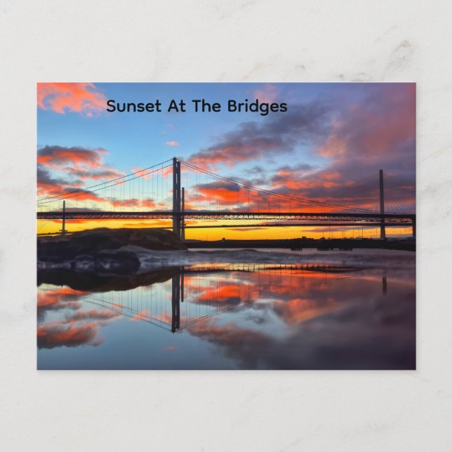 Postal Scotlands IconicView Of Its Bridges at Sunset (Anverso)