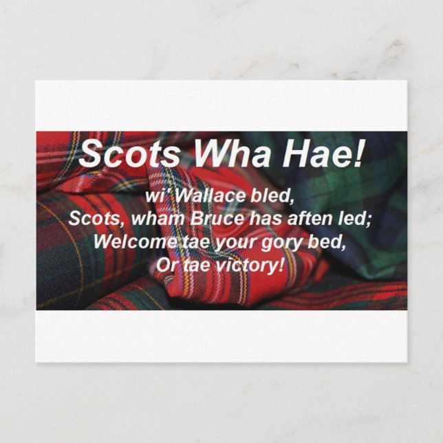 Postal Scots Wha Hae-Tartan (Anverso)