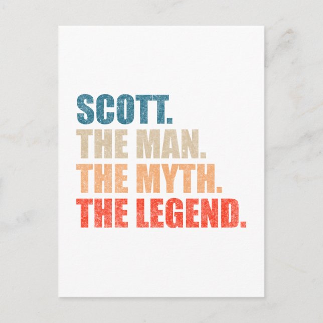 Postal Scott El Hombre El Mito La Leyenda (Anverso)