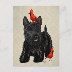Postal Scottie Dog and Red Birds
