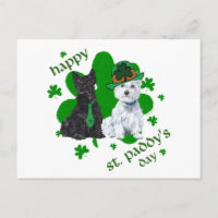 Scottie y Westie Día de St. Paddy