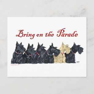 Postal Scotties Todos en una Fila