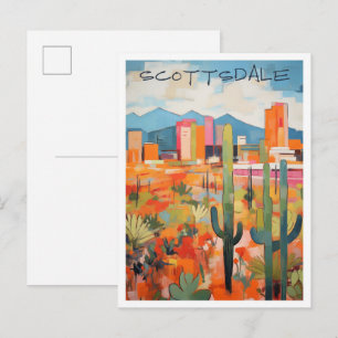 Postal Scottsdale Arizona Arte Viaje 
