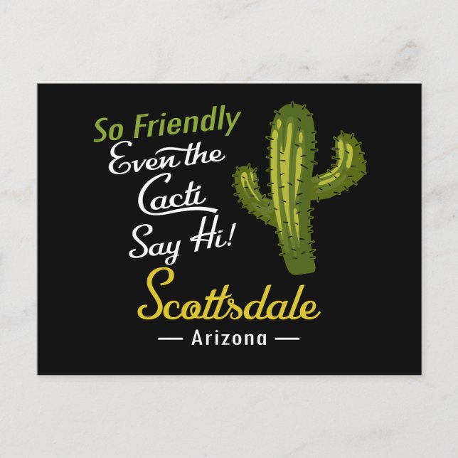 Postal Scottsdale Postcard Cactus Funny Retro (Anverso)