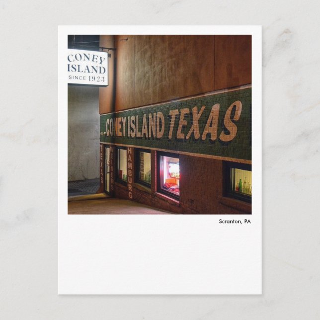 Postal Scranton PA-Coney Island Texas Wieners (Anverso)