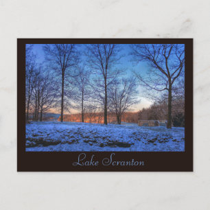 Postal Scranton PA Lake Scranton Post Card Winter Light