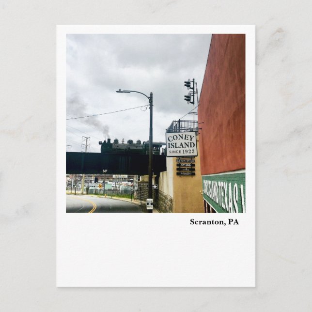 Postal Scranton PA Motor De Vapor Postcard Sobre Cedar Av (Anverso)