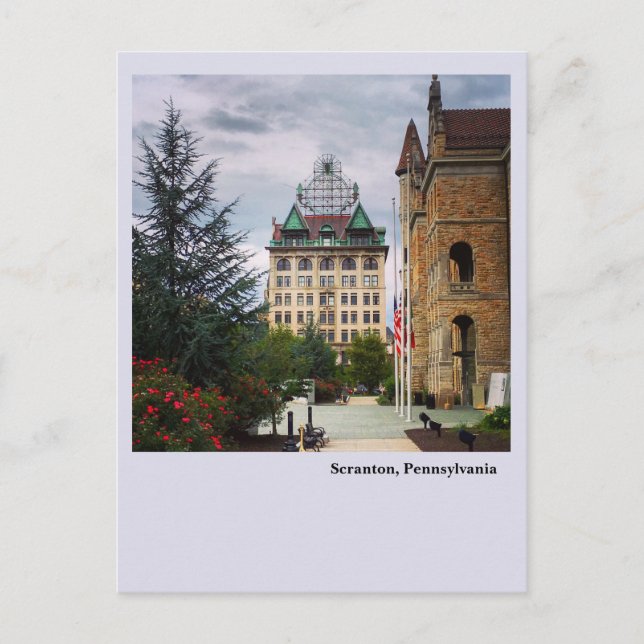 Postal Scranton, PA Post Card-Scranton Edificio Eléctrico (Anverso)