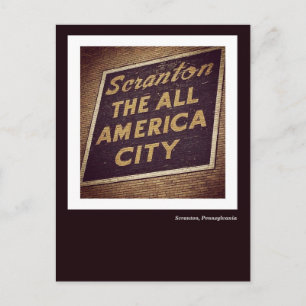 Postal Scranton PA Postcard - El Rótulo de toda la ciudad