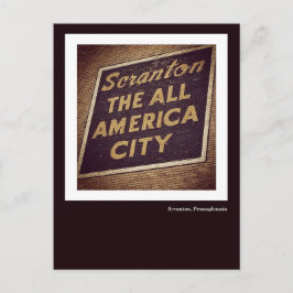 Postal Scranton PA Postcard - El Rótulo de toda la ciudad