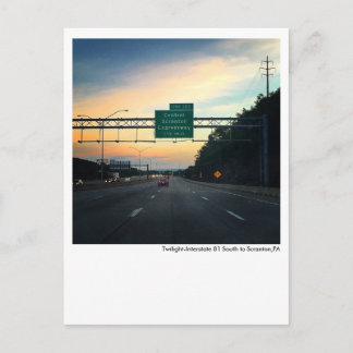 Postal Scranton PA Postcard-Twilight Sky-I81-Dunmore