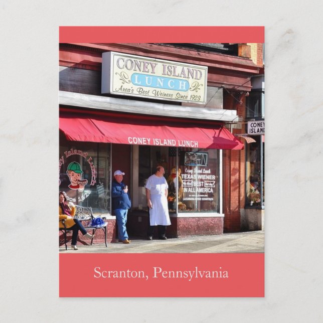 Postal Scranton Pennsylvania Coney Island Lunch (Anverso)