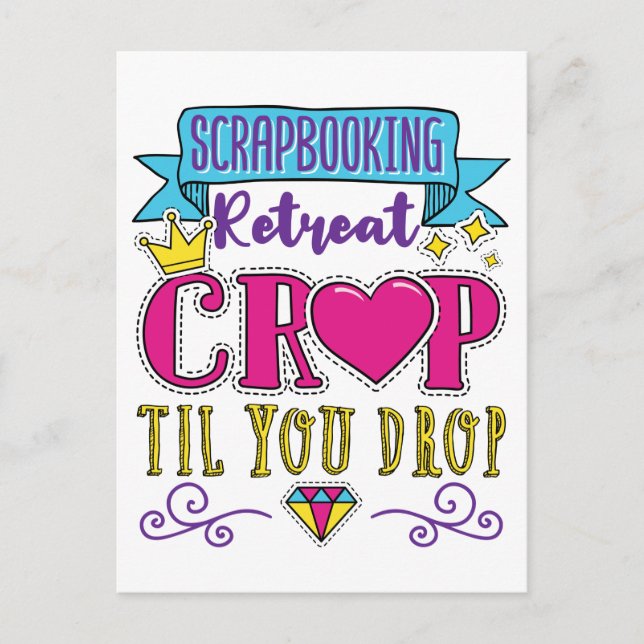 Postal Scrapbooking Retret Crop hasta que te sueltes (Anverso)