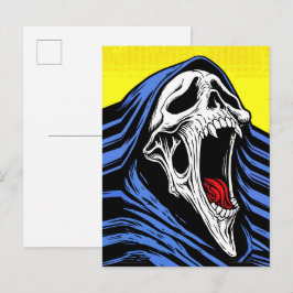 Postal Screaming Hell Skull Pop Art Hooded Horror