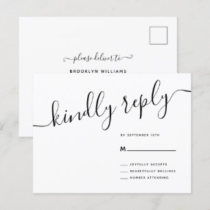 Postal Script casual Kindly Responder Boda RSVP