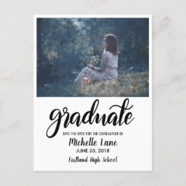 Postal Script De Graduado Moderno Guardar La Foto De Fech