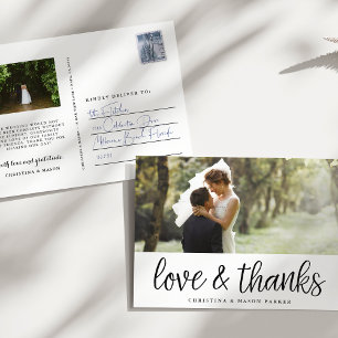 Postal Script de moda   Foto Boda Gracias