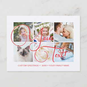 Postal Script Elagante Personalizado 6 fotos Universal