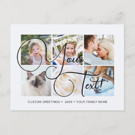 Postal Script Elagante Personalizado 6 fotos Universal