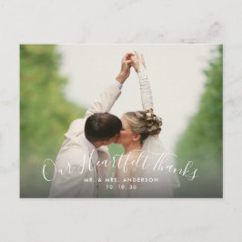 Postal Script Heartfelt Gracias 2 Photo Boda Gracias