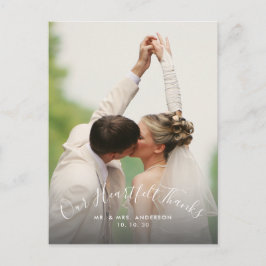 Postal Script Heartfelt Gracias 2 Photo Boda Gracias