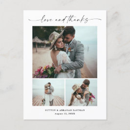 Postal Script Love and Gracias 3 Photo Boda Gracias