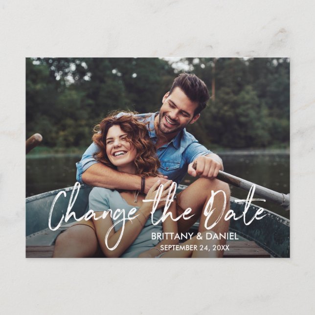 Postal Script manuscrito Cambiar la fecha nueva (Anverso)