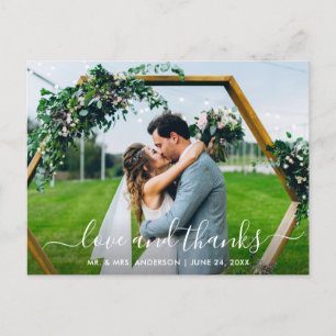 Postal Script Moderno de Moda para Boda Amor y Agradecimi
