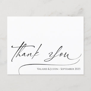 Postal Script simple Gracias Postcard