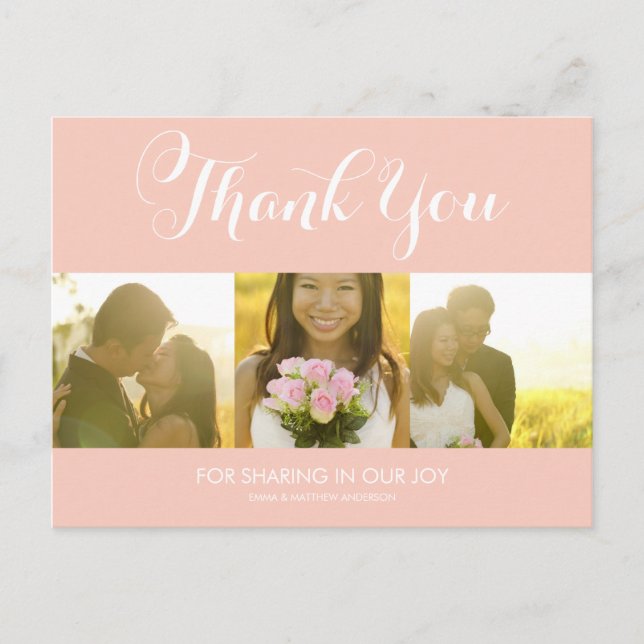 POSTAL SCRIPTO BLANCO | BODA GRACIAS POSTCARD (Anverso)