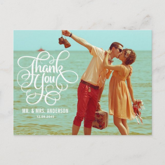 POSTAL SCRIPTO BLANCO | BODA GRACIAS POSTCARD (Anverso)