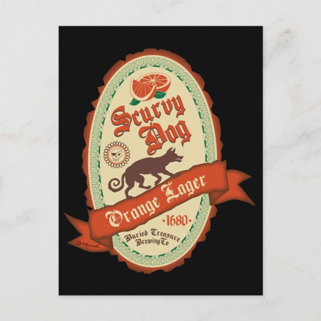 Postal Scurvy Dog Naranja Lager (Anverso)