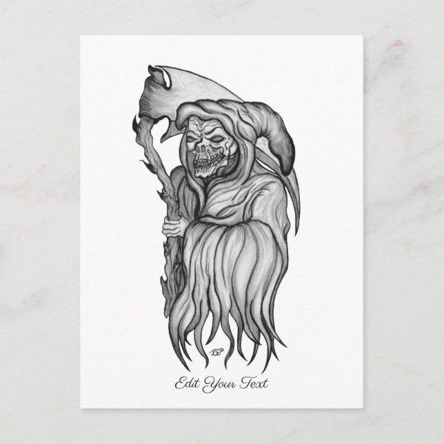 Postal Scythe man - The Death, Grim Reaper (Anverso)