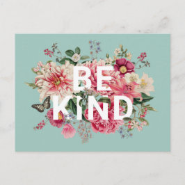 Postal Sé amable con las flores Inspiradoras de época