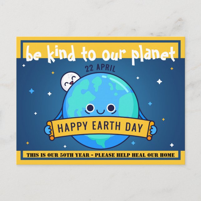 Postal Sé AMABLE con nuestro planeta - Día de la Tierra A (Anverso)