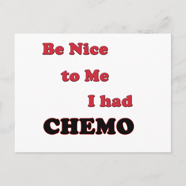 Postal Sé amable conmigo. Tenía Chemo (Anverso)