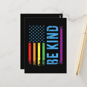 Postal Sé Amable Lgbt Lgbtq Orgullo Gay Arcoíris