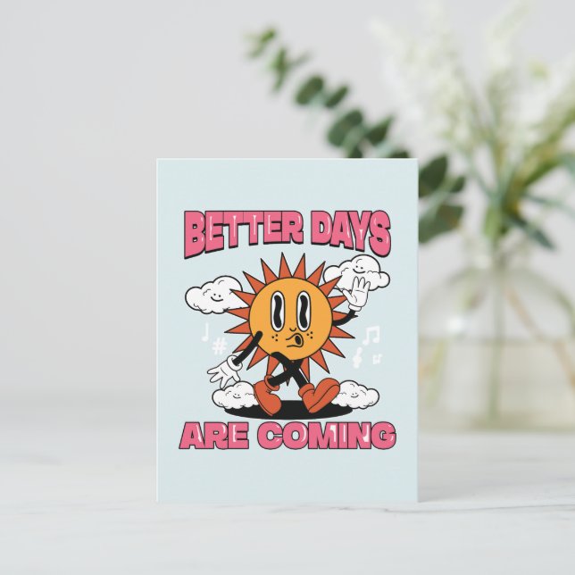 Postal Se avecinan mejores días - Vibes de verano (Anverso de pie)