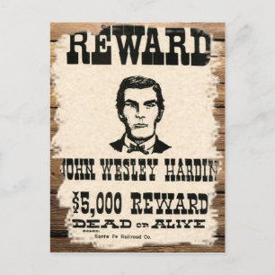 Postal Se busca John Wesley Hardin