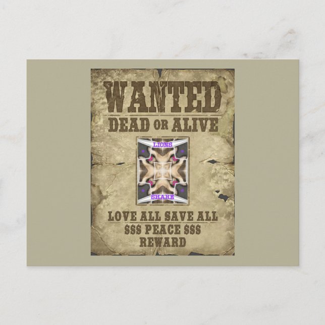 Postal Se busca paz, amor e inspiración: difunde armonía (Anverso)